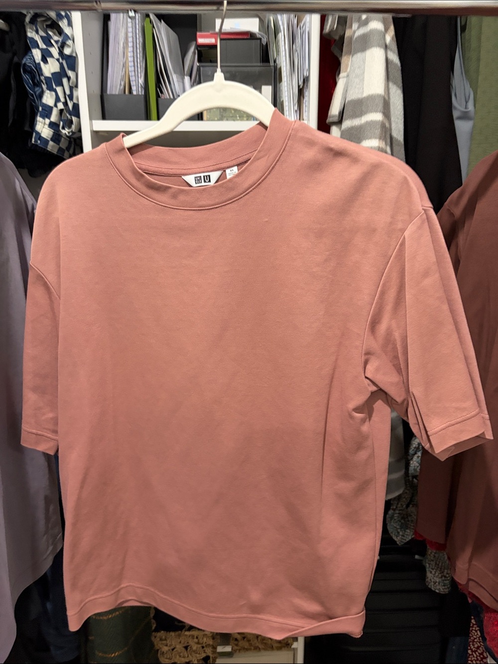Uniqlo Short-Sleeve Crewneck T-Shirt — Dusty Rose